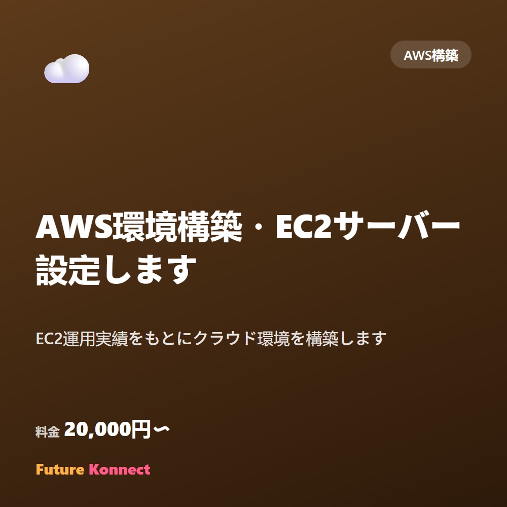 AWS環境構築・EC2サーバー設定します EC2運用実績をもとにクラウド環境を構築します イメージ1
