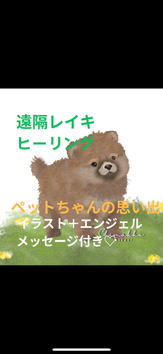 レイキヒーリング☆ペットとお別れされた心を癒します ペットちゃんのイラスト＋ヒーリング+天使のメッセージ付⭐️ イメージ1