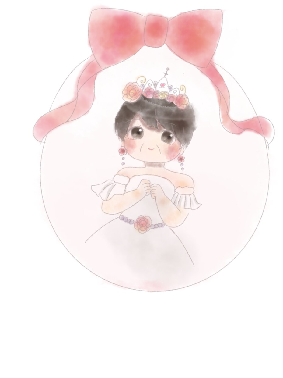 水彩画風のミニキャラかきます 花や冠などの装飾品をふんだんに使った可愛らしいイラストを！！ イメージ1