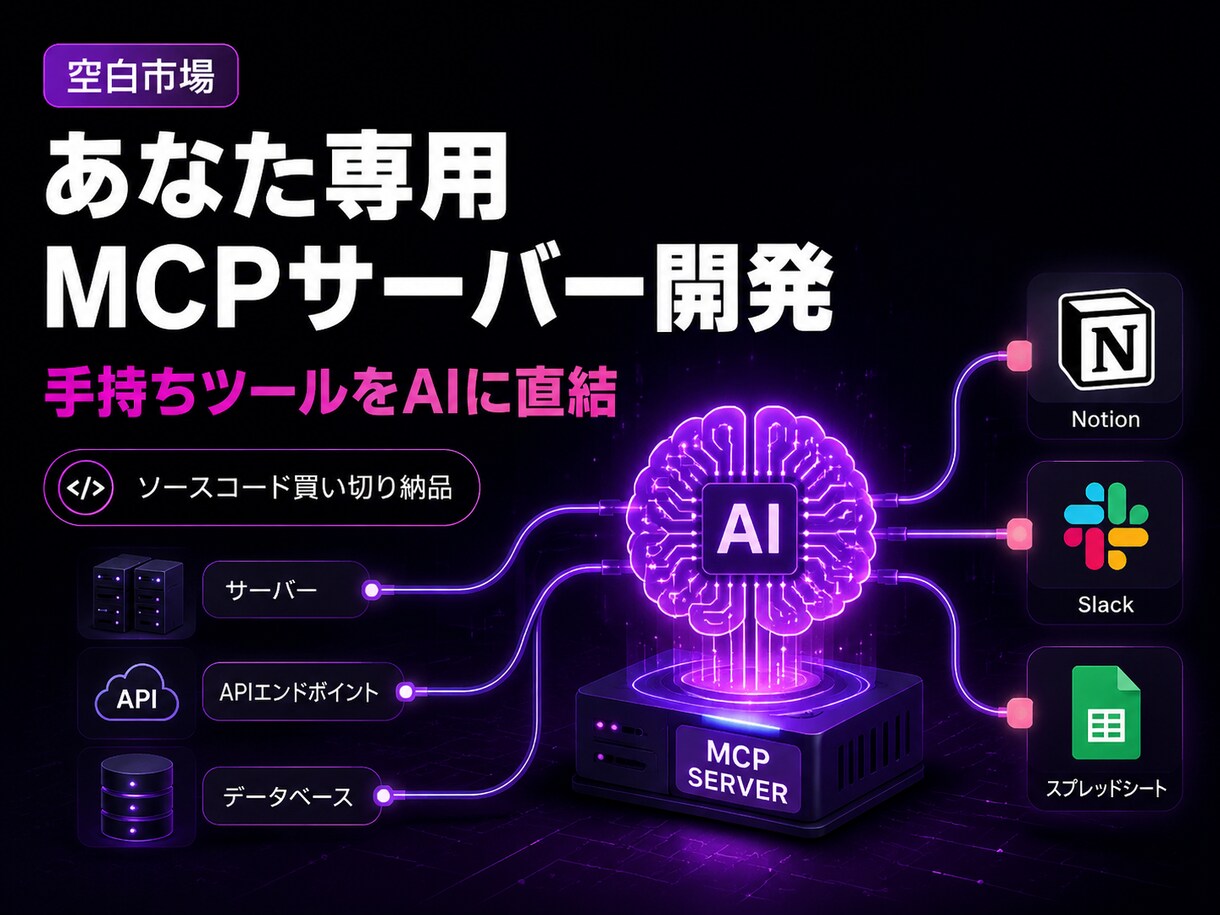 あなた専用のMCPサーバーを開発します 手持ちのツールをClaudeに直結。業務を自動化 イメージ1