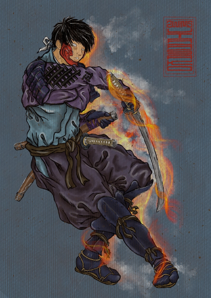 日本画風のイラストを描きます かっこいい侍や武士のイラスト作成いたしたます。 イメージ3
