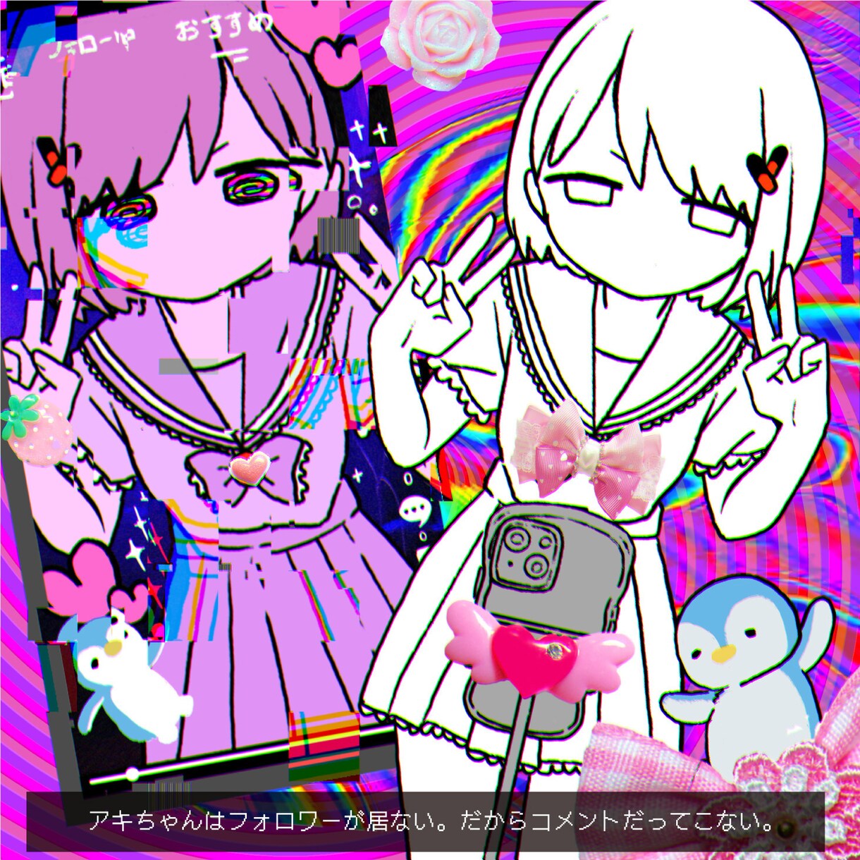 サイケデリックでガツンと目を引く絵を描きます サイケデリックでケミカルな世界観にポップな人物イラスト イメージ8