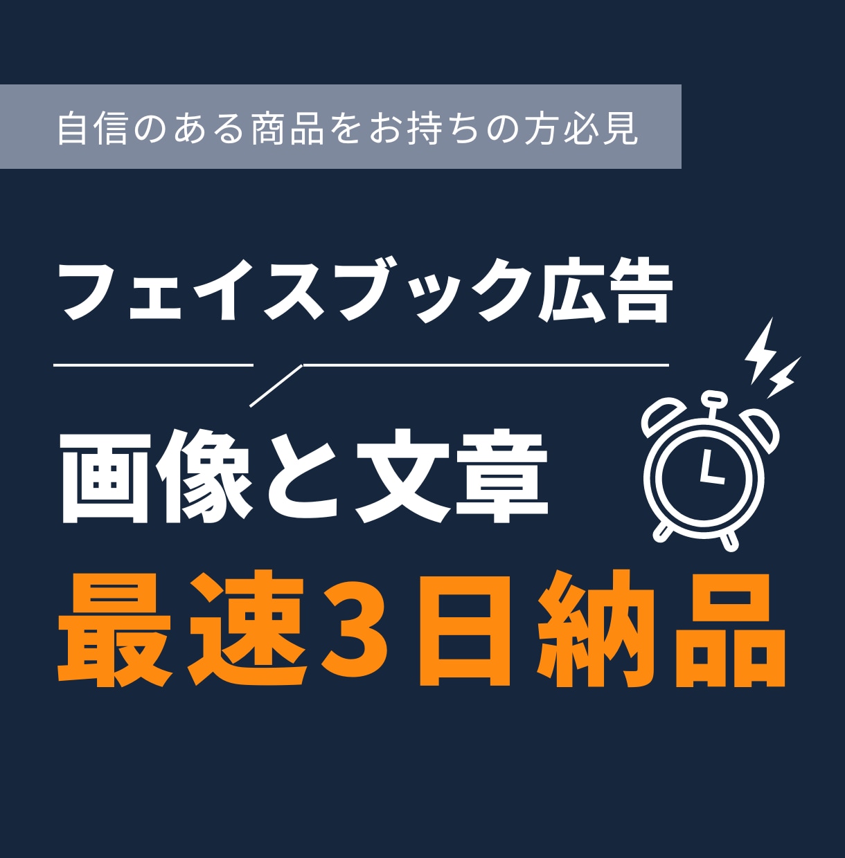 フェイスブック広告【最速３日】（画像と文）作ります あなたの商品の強みを最大限に引き出し、顧客の心をつかみます イメージ1