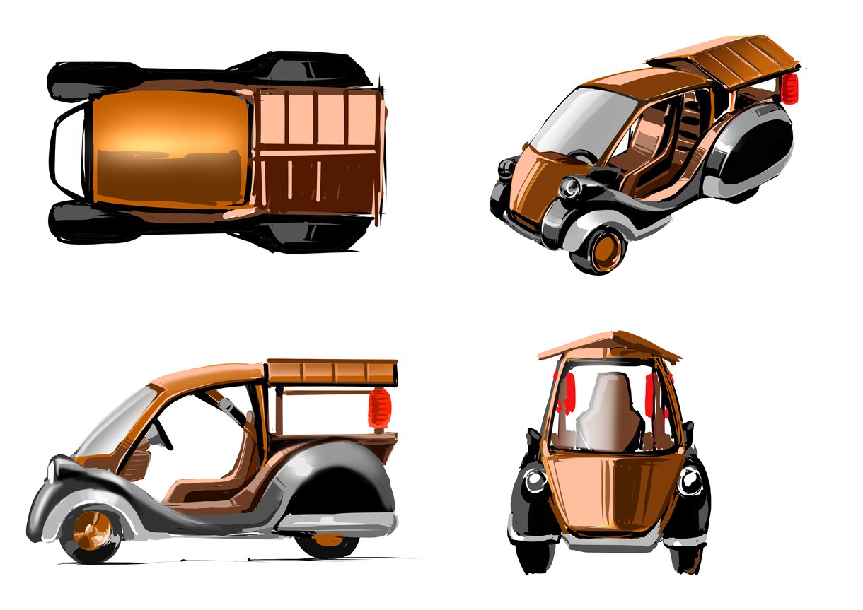 スケッチの描き方のコツを解説致します ラフスケッチ～レンダリングまで イメージ6