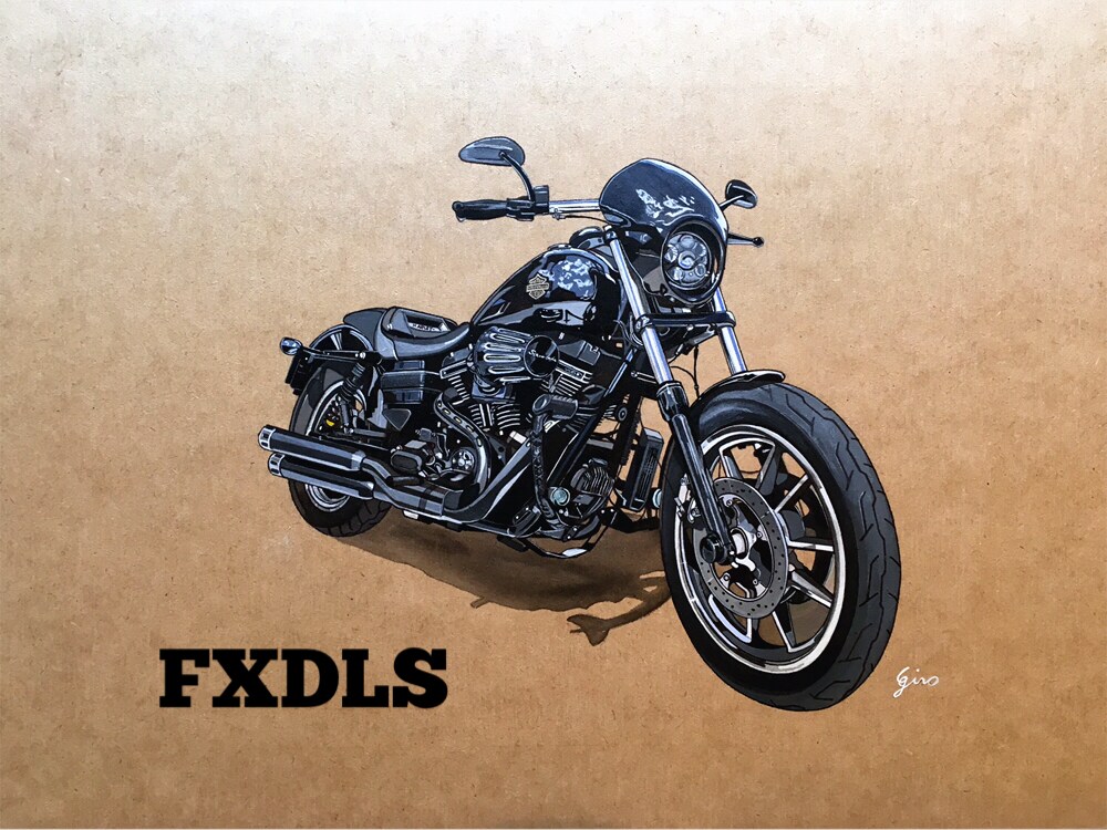 あなただけの愛車(バイク/車)のイラストを描きます 完全手描き愛車のイラストを部屋やオフィスのインテリアに イメージ3
