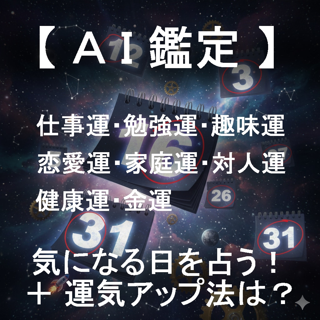 運勢と運気アップ法をセットで日付指定して占います AIが4大占術を融合する「クアトロ・マトリクス鑑定」 イメージ1