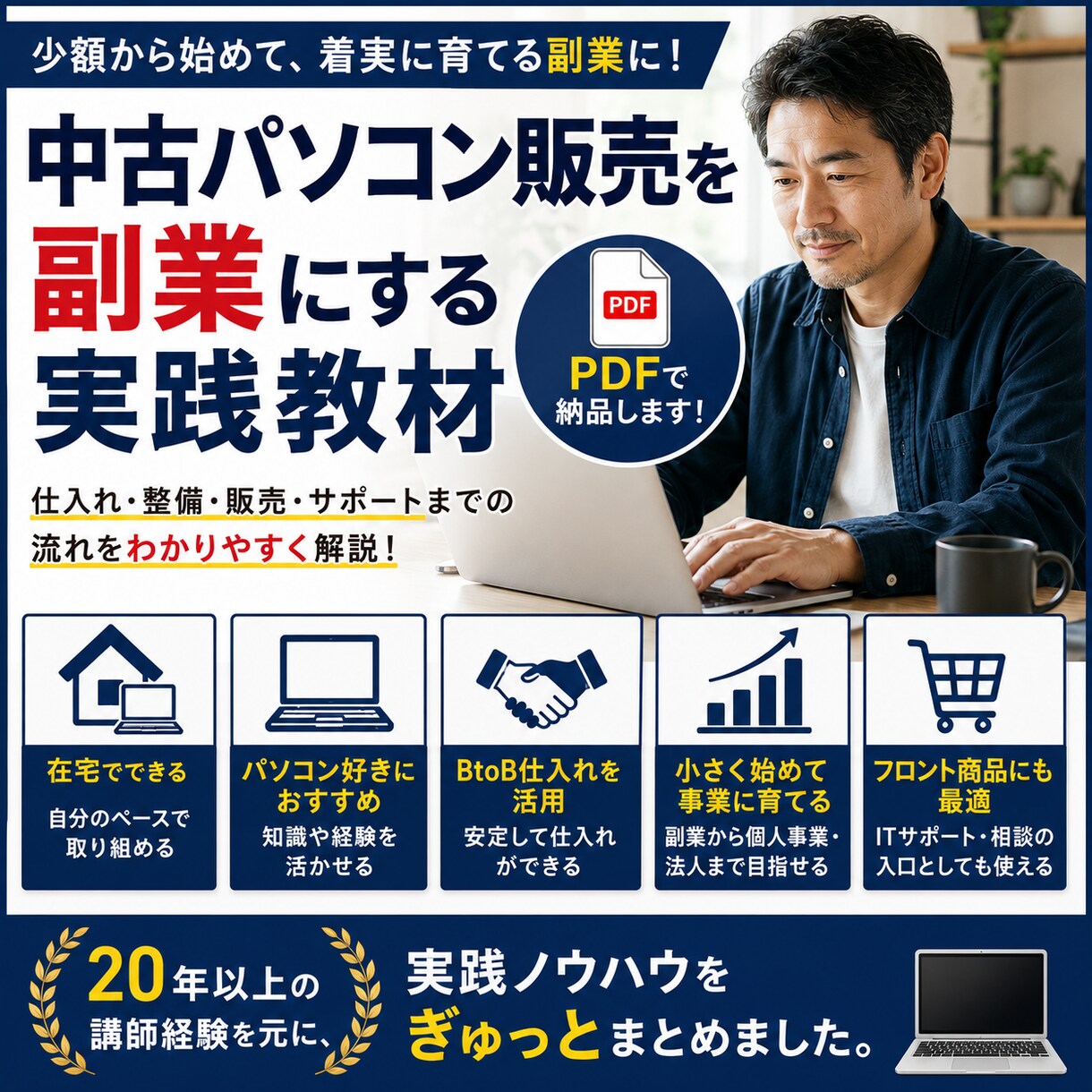 中古パソコン販売を副業ビジネスにする方法を教えます 中古パソコン販売を、個人事業として育てるための実践教材です イメージ1
