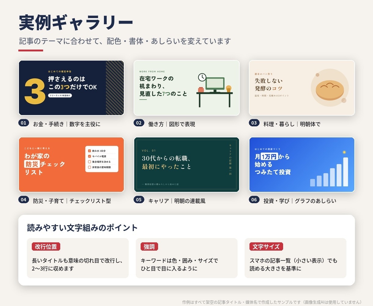 note・ブログのアイキャッチ画像を作ります 1枚2,000円。記事の内容が一目で伝わる見出し画像に イメージ2