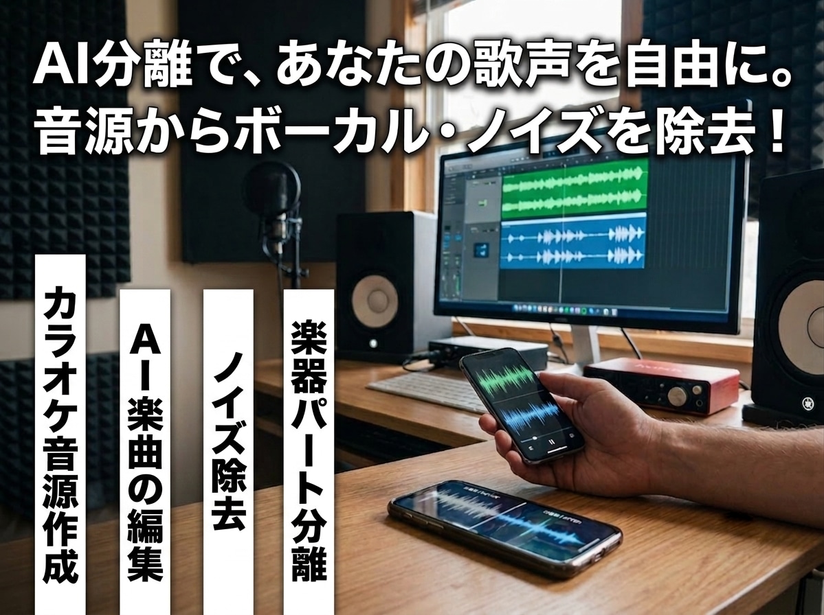 高品質な音声抽出/カラオケ音源作成を承ります ノイズ除去・インスト作成・ステム分離何でもお任せください イメージ1