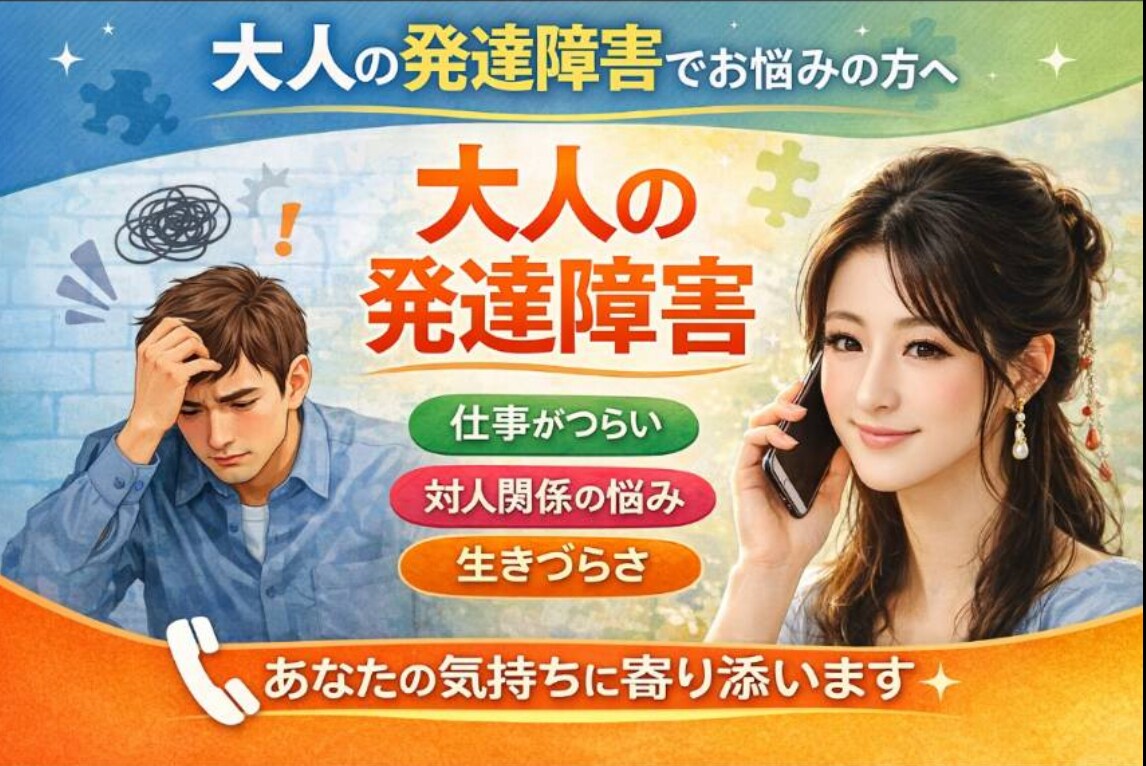 大人の発達障害|対人や日常のストレスを緩和します 当事者だけでなくご家族など周りからのご相談にも寄り添います イメージ1