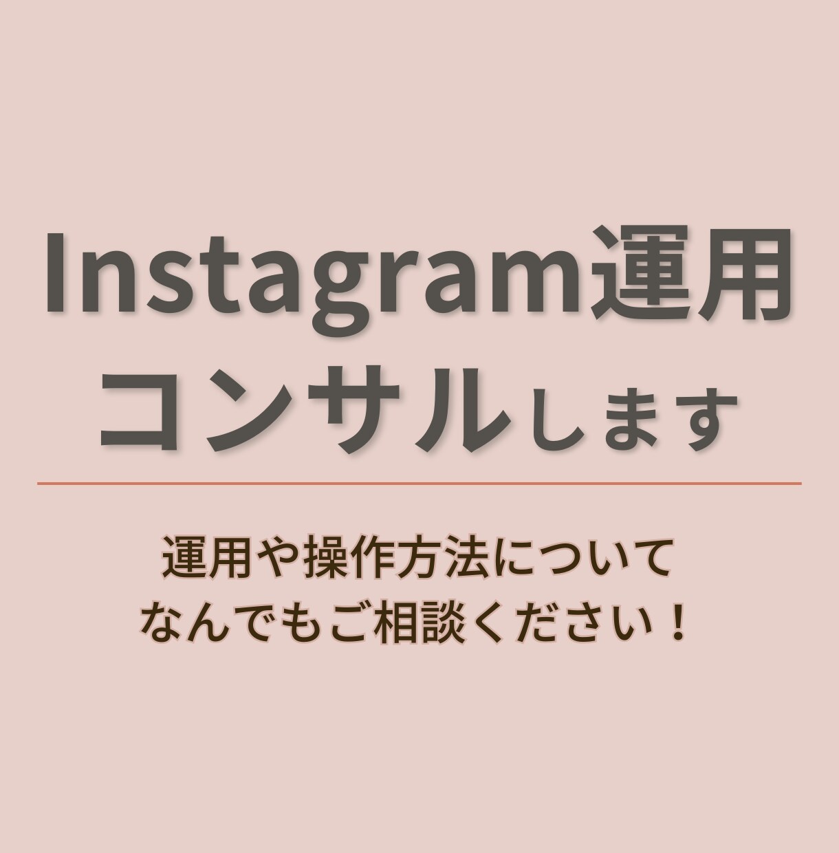 インスタ運用をコンサルします 月額制でサポートさせていただきます! イメージ1