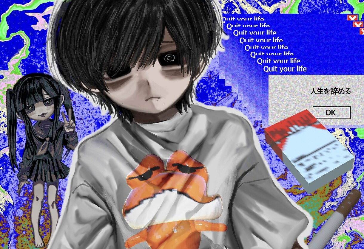 何処か影がある可愛い、かっこいいイラストを描きます 個性のある自分だけの厚塗りイラスト、欲しくないですか？ イメージ9