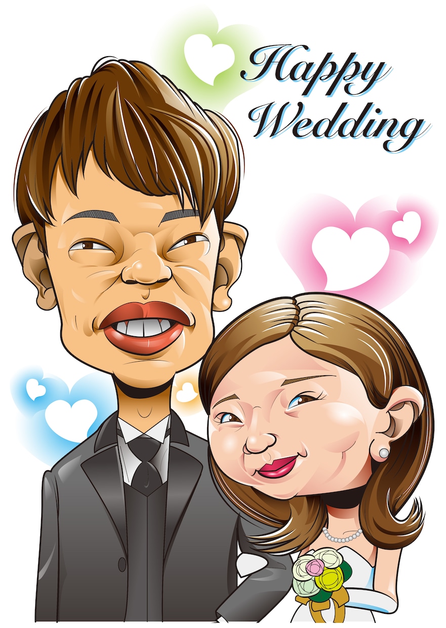 似顔絵ウェディングボード描きます ご自身の結婚式またはご友人のサプライズプレゼントに！ イメージ1