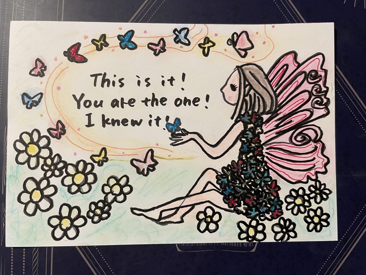 あなたの心に宿る小さな妖精さんを描きます チャネリングしながらポストカードに仕上げます。 イメージ4