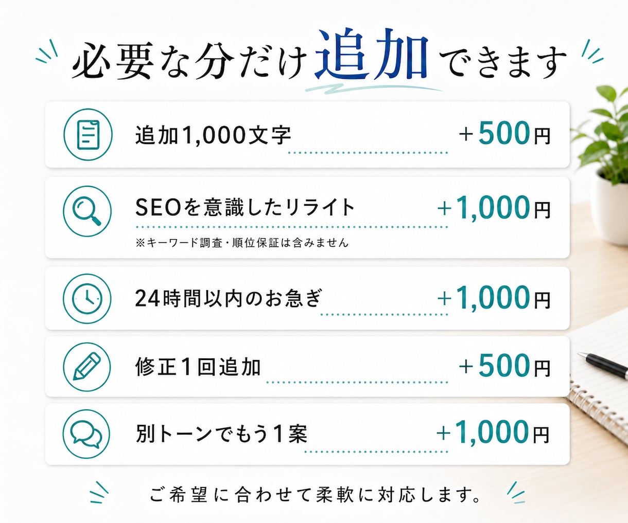 あなたの文章を自然で伝わる形にリライトしますます AI文章も対応｜元の意味や雰囲気を残して丁寧に整えます イメージ9