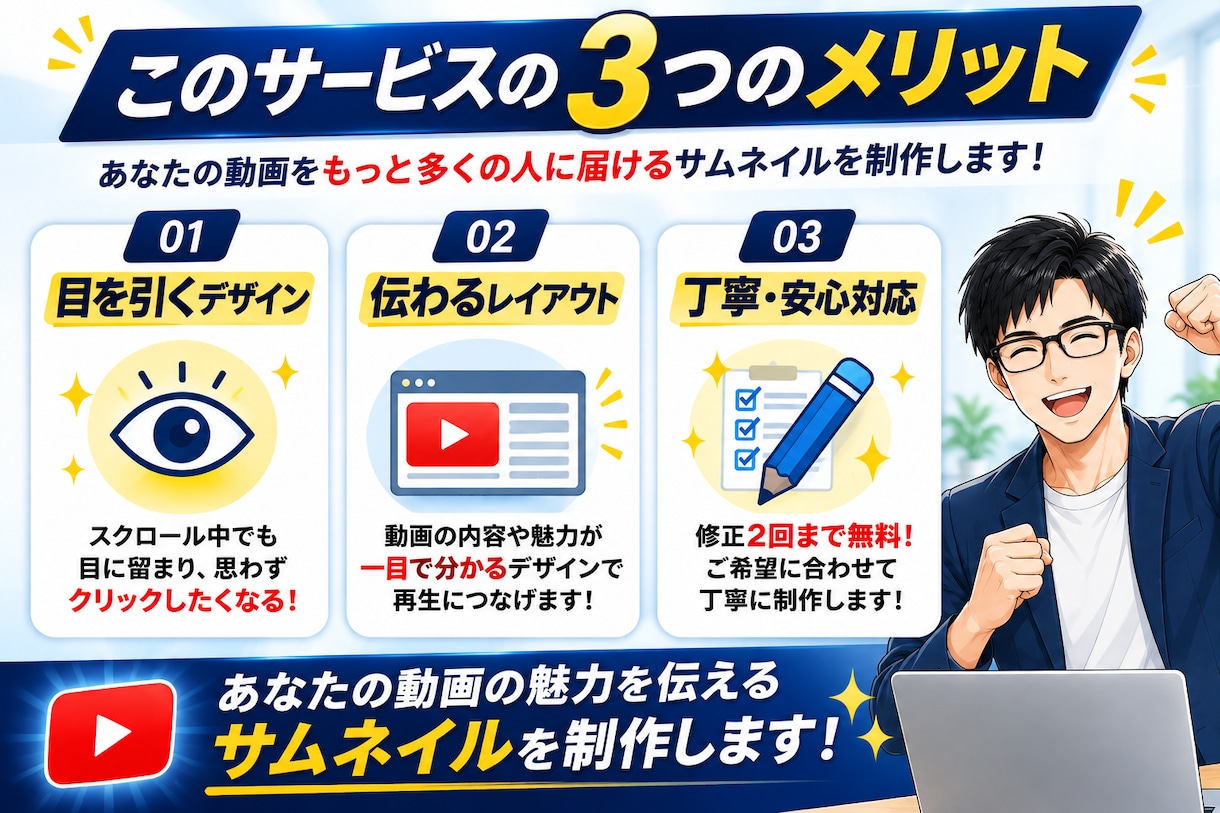 YouTubeサムネイルを制作します クリックしたくなるサムネイルを丁寧に制作 イメージ2