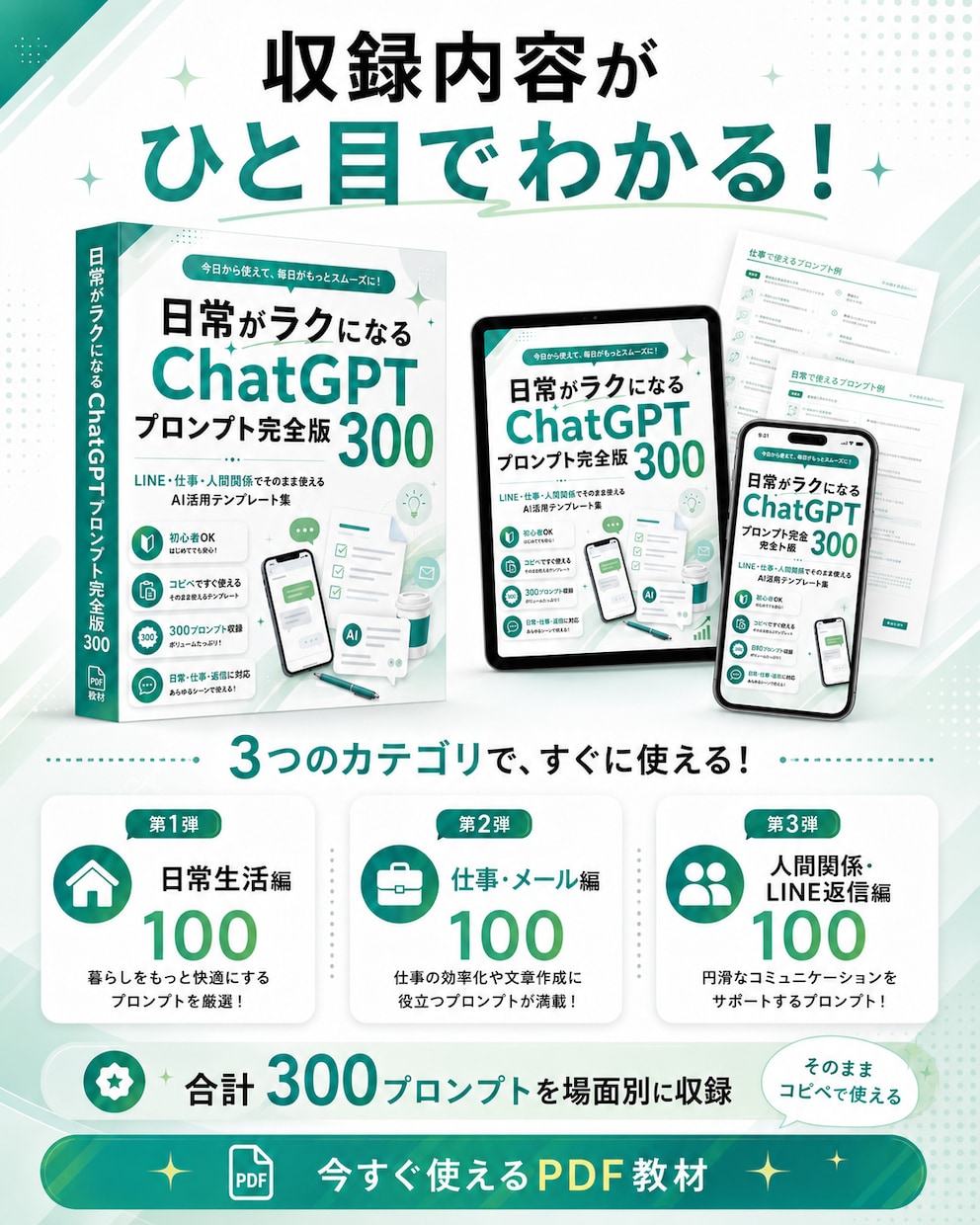 日常がラクになるAI活用術300選渡します 返信・仕事・暮らしに役立つAIテンプレ！ イメージ4