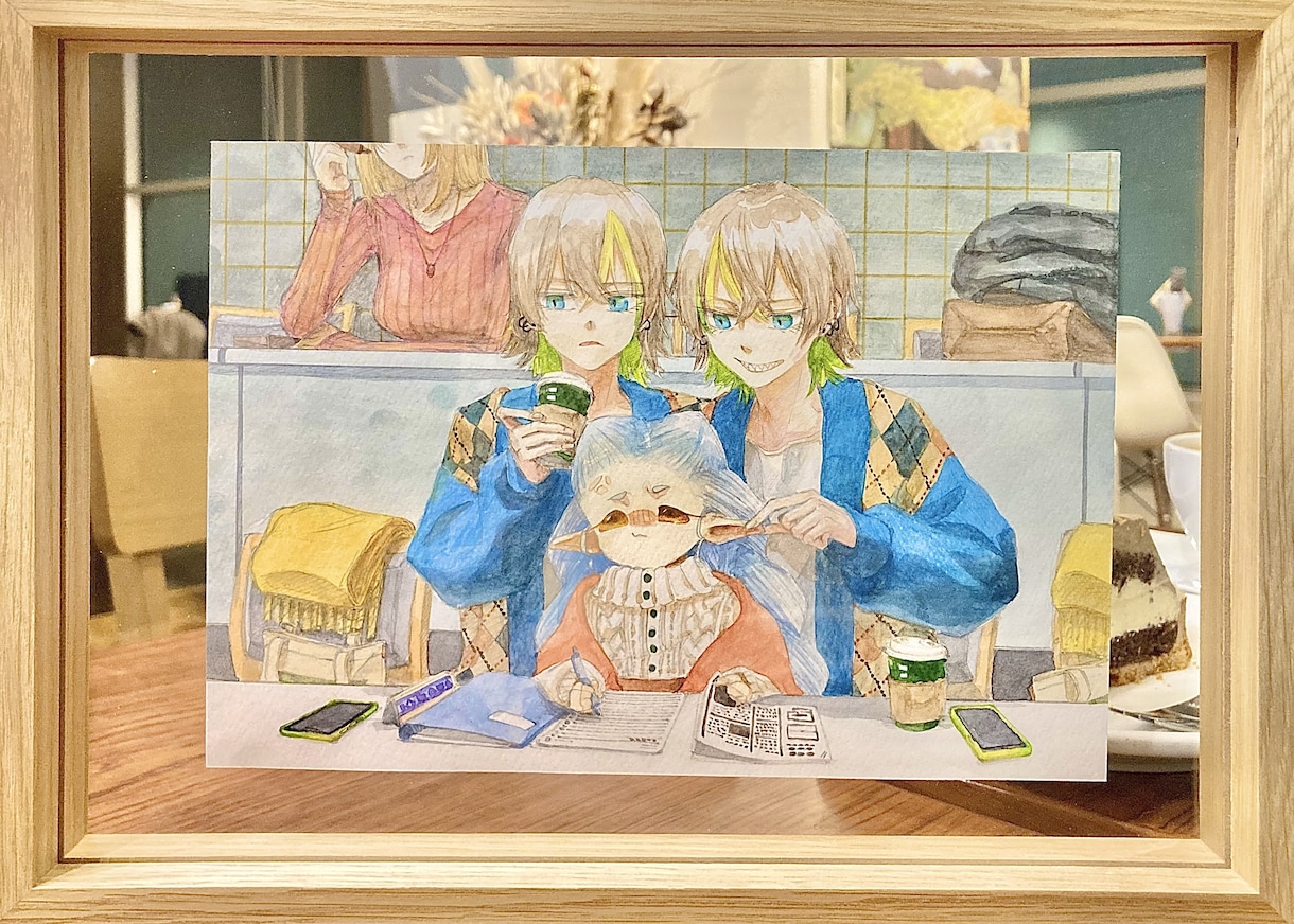 あなたの創作キャラををアナログ水彩で描きます 額装・現物発送も。あなたの「うちの子」描かせてください！ イメージ1