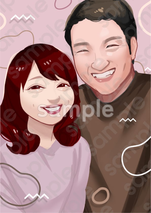 記念日やプレゼントに！おしゃれな似顔絵描きます やさしくおしゃれなタッチで似顔絵制作いたします！ イメージ3