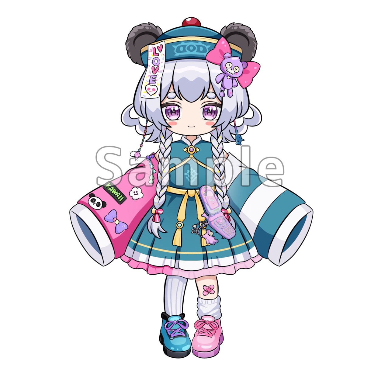 ポップSDキャラ販売します パンダ×キョンシーモチーフの原宿系ポップな女の子です。 イメージ2