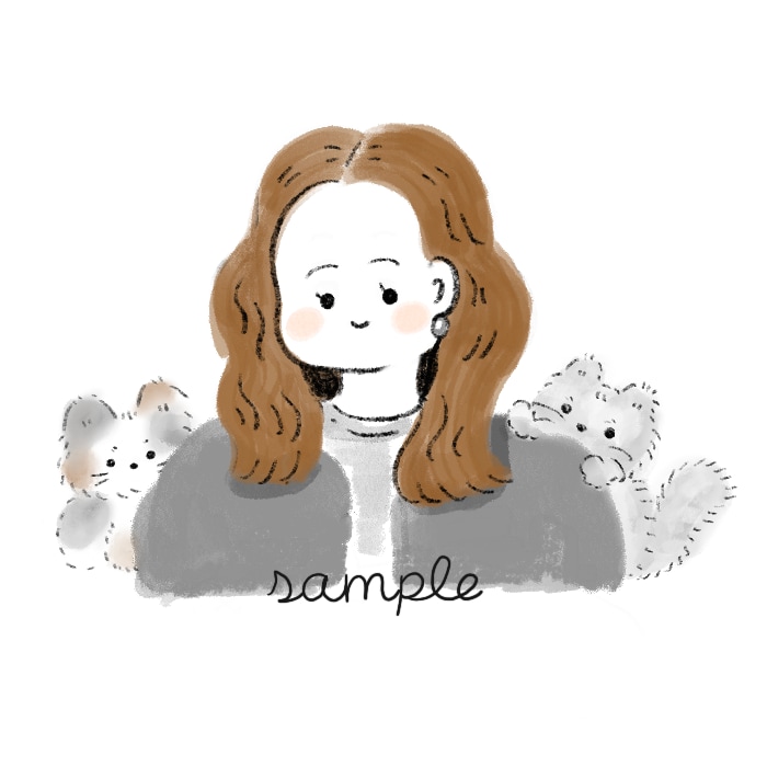 優しい雰囲気の似顔絵イラストかきます お好きなモチーフ•ペットと一緒に イメージ2