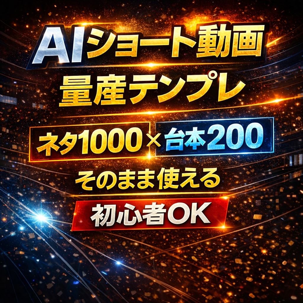 AIショート動画を量産できる完全テンプレ提供します 初心者でも迷わずAIショート動画を量産できる設計 イメージ3