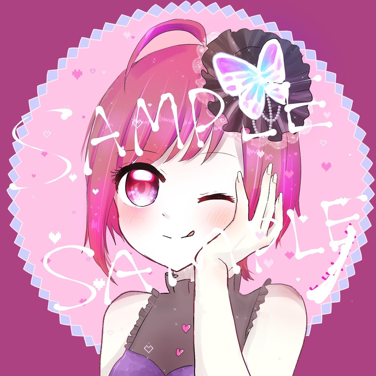 アバ・オリキャラ✩SNSの可愛いアイコン描きます キラキラ可愛い女の子描きます！ゲームのアバターも可能 イメージ4