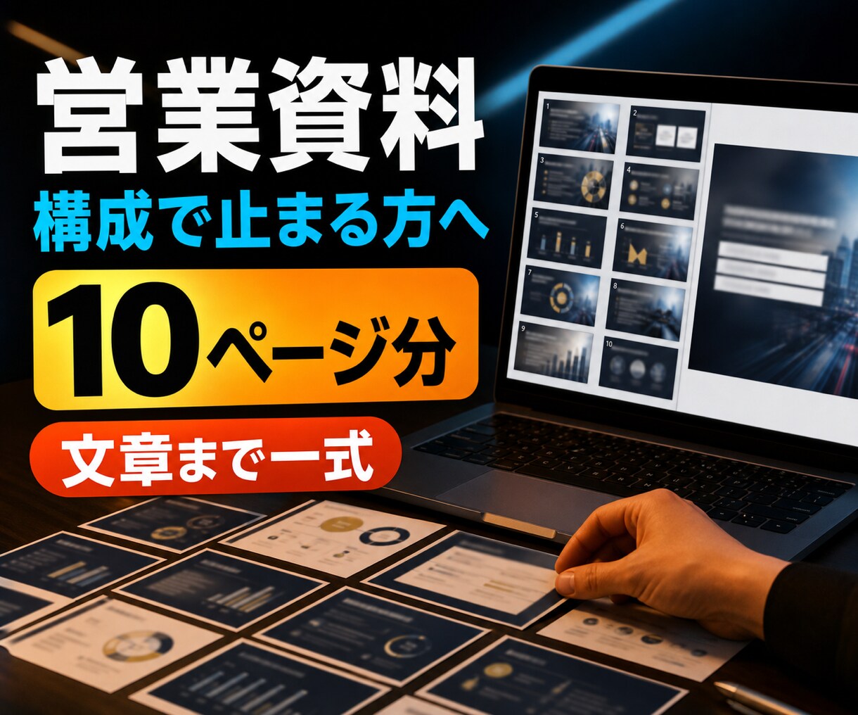 営業資料10ページ分の構成と文章を作成します デザイン前に必要な見出しと説明文を一式整理 イメージ1