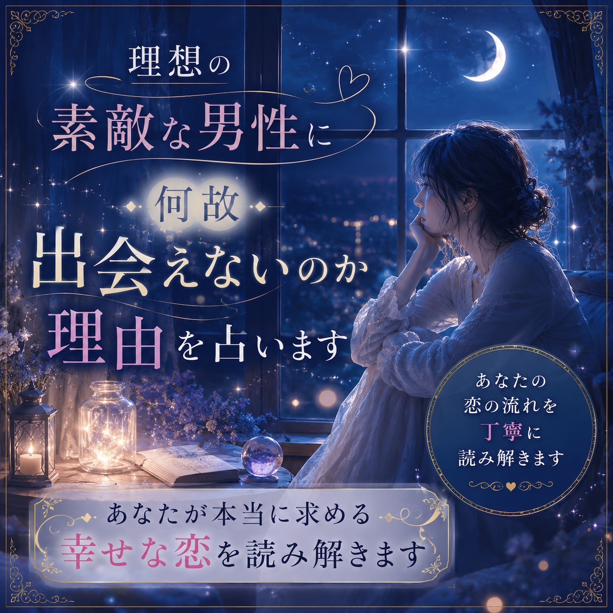 理想の素敵な男性に何故出会えないのか理由を占います あなたが本当に求める幸せな恋を読み解きます イメージ1