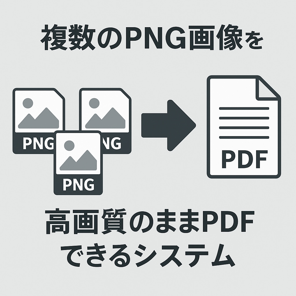 PNGをまとめてPDF化できるシステムを提供します 複数画像を高画質PDF化！自作変換システム＋使い方付き イメージ1