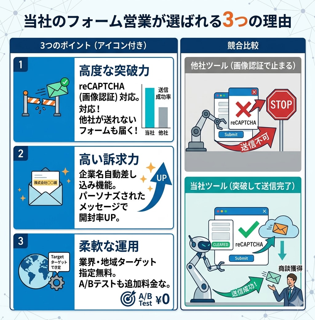 15000件1万円でフォーム営業代行します 1件約1円〜【最安値水準・リスト無も対応可能】 イメージ3