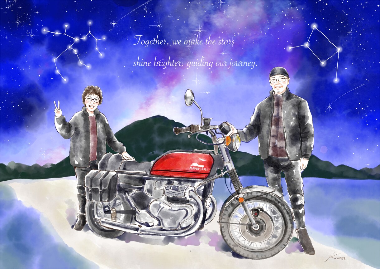 水彩画風✨心温まる優しい似顔絵をお描きします 結婚記念日、誕生日、還暦祝い、ウェルカムボード、プレゼント等 イメージ6
