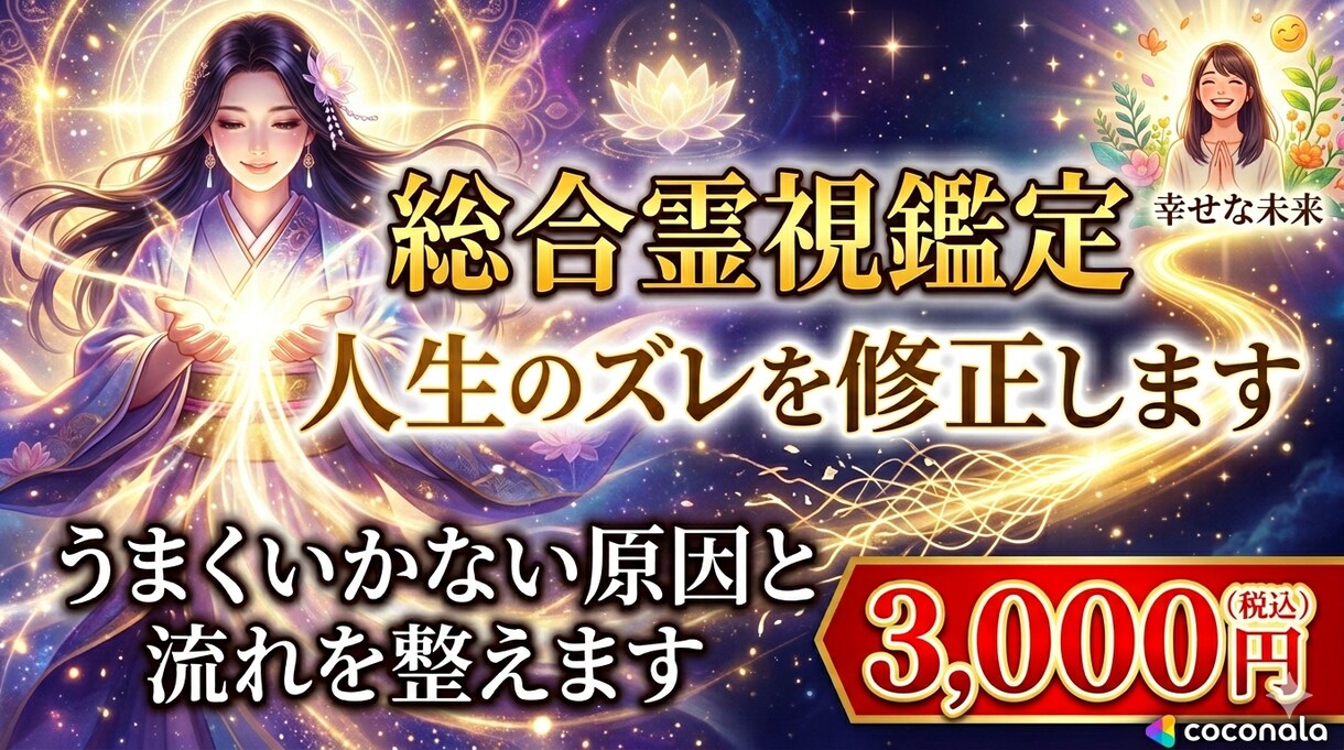 総合霊視｜人生のズレを修正します うまくいかない原因と流れを整えます イメージ1