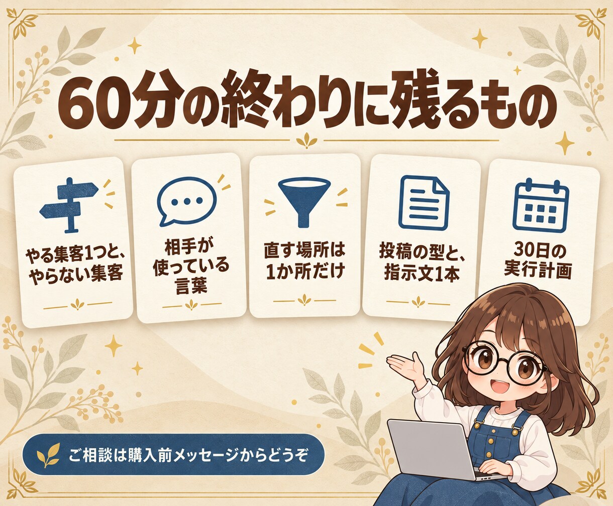 プロがClaudeCode導入後の集客設計します 作れるのに売れない、を60分で分解します イメージ10
