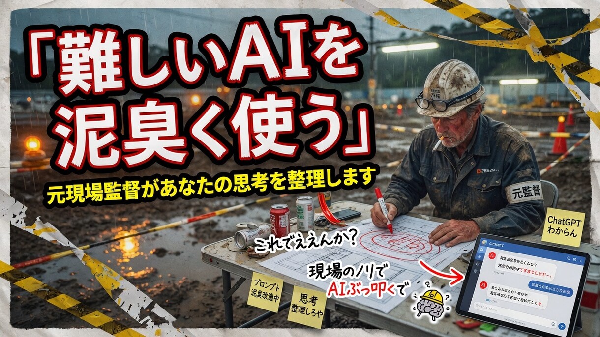 頭の悩みをAIで整理し再起をサポートします 難しいAIを泥臭く使う元現場監督があなたの思考を整理します イメージ1