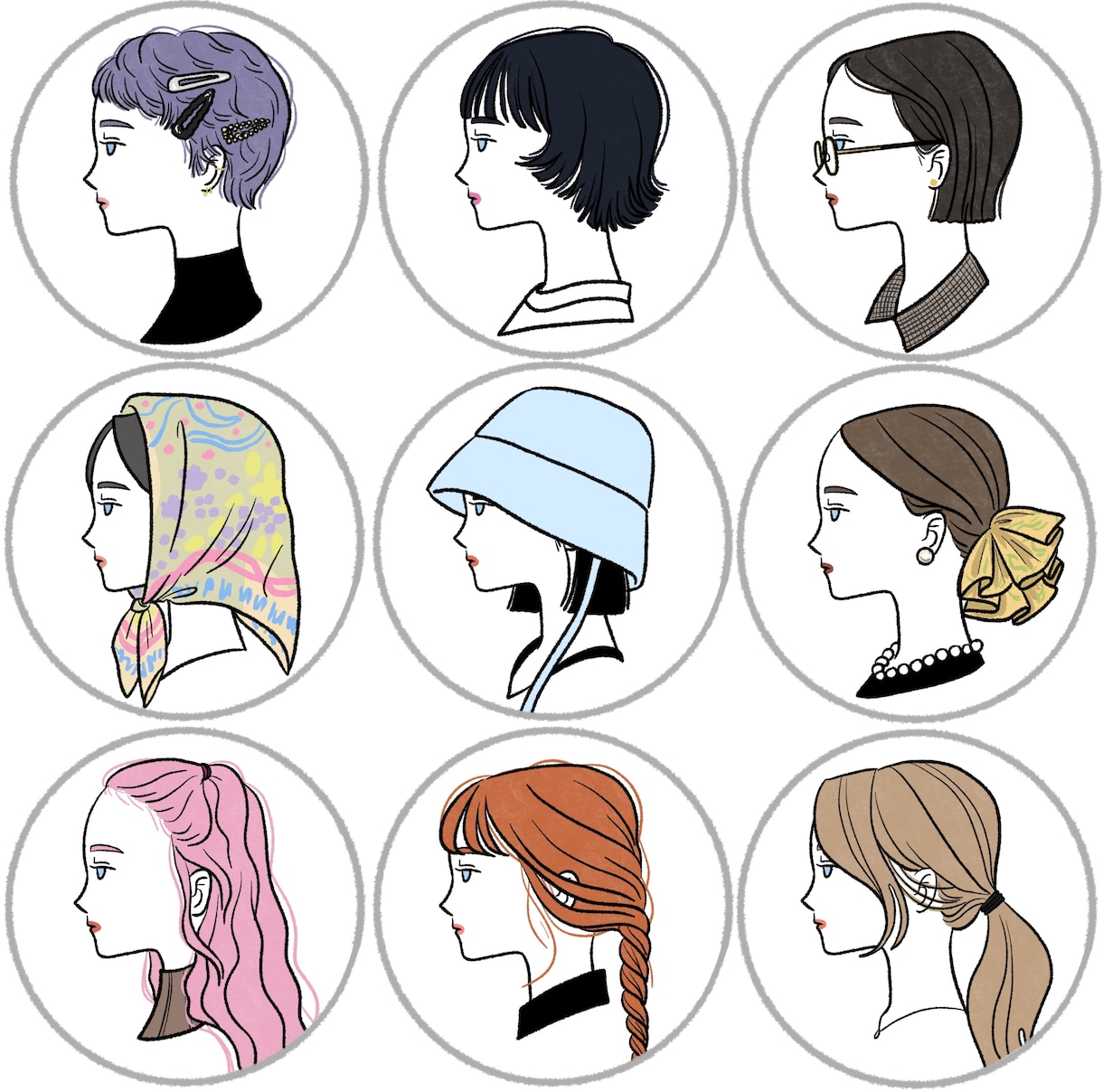 お洒落な横顔アイコンを描きます 雰囲気のある横顔アイコンだから周りと被らない イメージ1