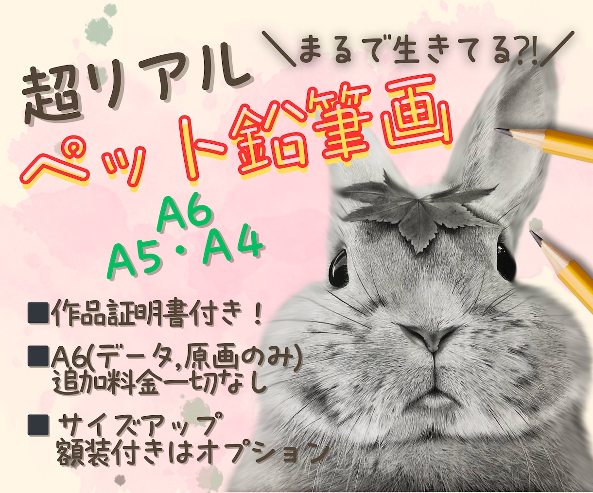 ペット鉛筆画▶︎超リアルな似顔絵お描きします －A6サイズです！サイズアップ・額装付きはオプションから♩ イメージ1