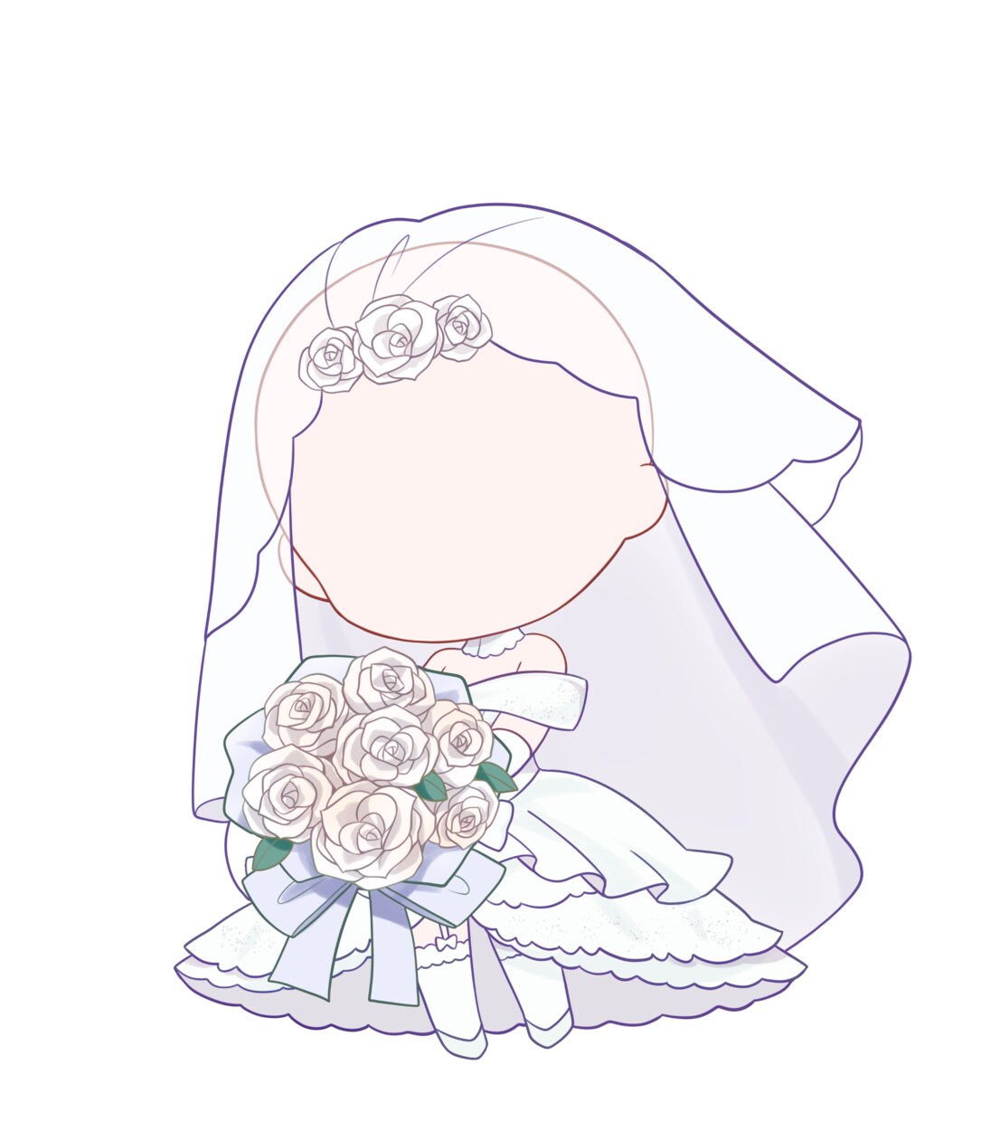 ウェディング花嫁＆花婿のSDイラスト制作します ドレス/タキシードが選べる！ジューンブライドイラスト イメージ3