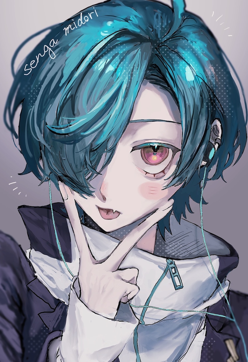 雰囲気のあるイラストを制作いたします アナログな質感・中性的・眼鏡キャラが好きな方はぜひ！ イメージ7