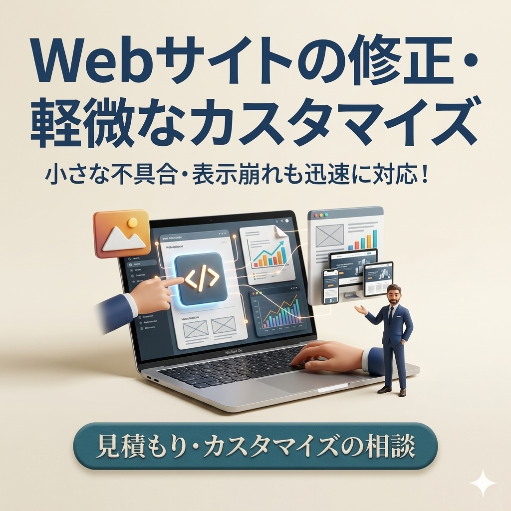 Webサイトの修正・軽微なカスタマイズをします 小さな不具合・表示崩れも迅速に対応！ イメージ1