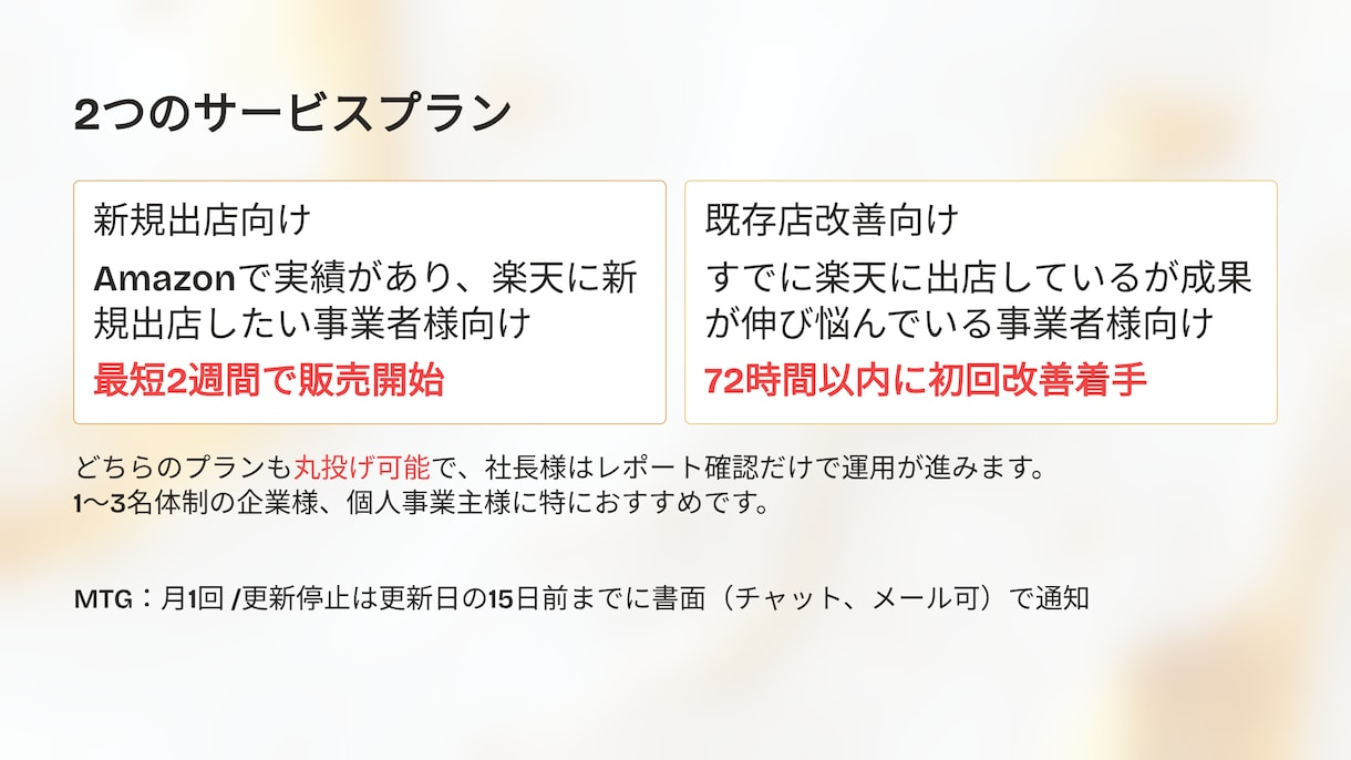 楽天プロ講師が伴走支援&運用代行まで対応します 楽天公式講師経験者が、利益重視で伴走＋運用代行を提供 イメージ2