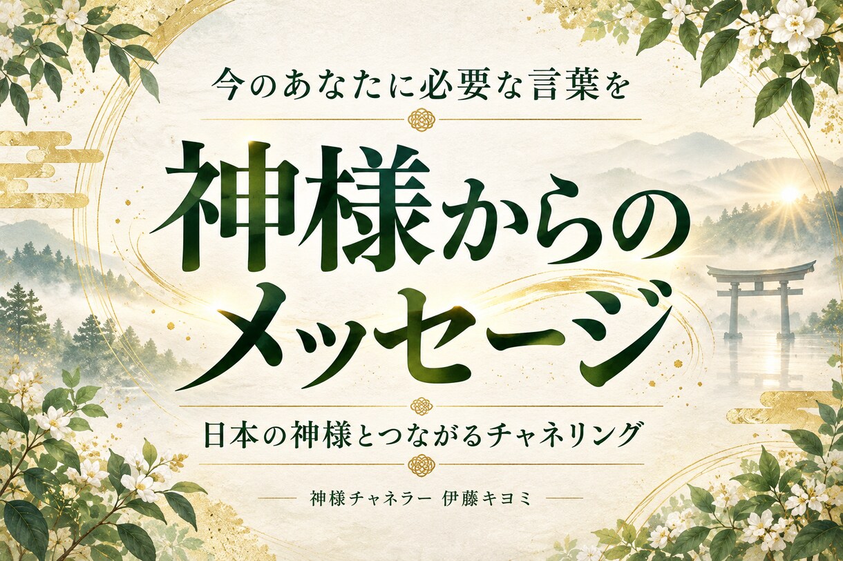 日本の神様から今のあなたへのメッセージを届けます 仕事・人間関係・これからの生き方に迷うあなたへ イメージ1