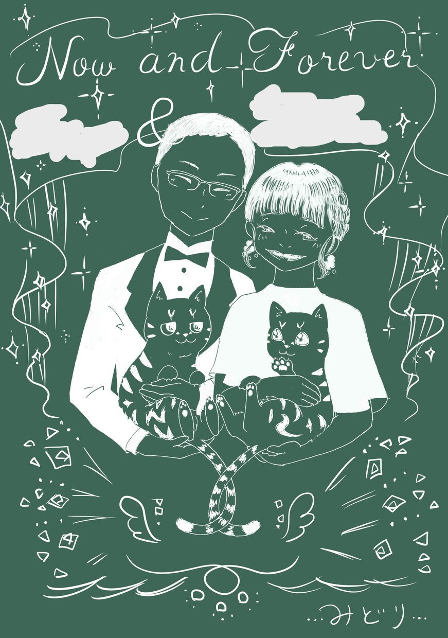 似顔絵入りウェルカムボードを水彩画で描きます おしゃれでボタニカルな結婚式にしたい方に。 イメージ3
