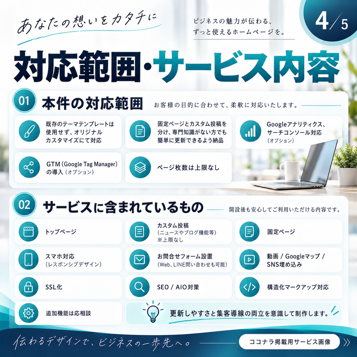 本格的なHPをWordpressで構築します 丸投げ対応可能！ページ枚数上限なし！集客設計込みのサイト制作 イメージ4