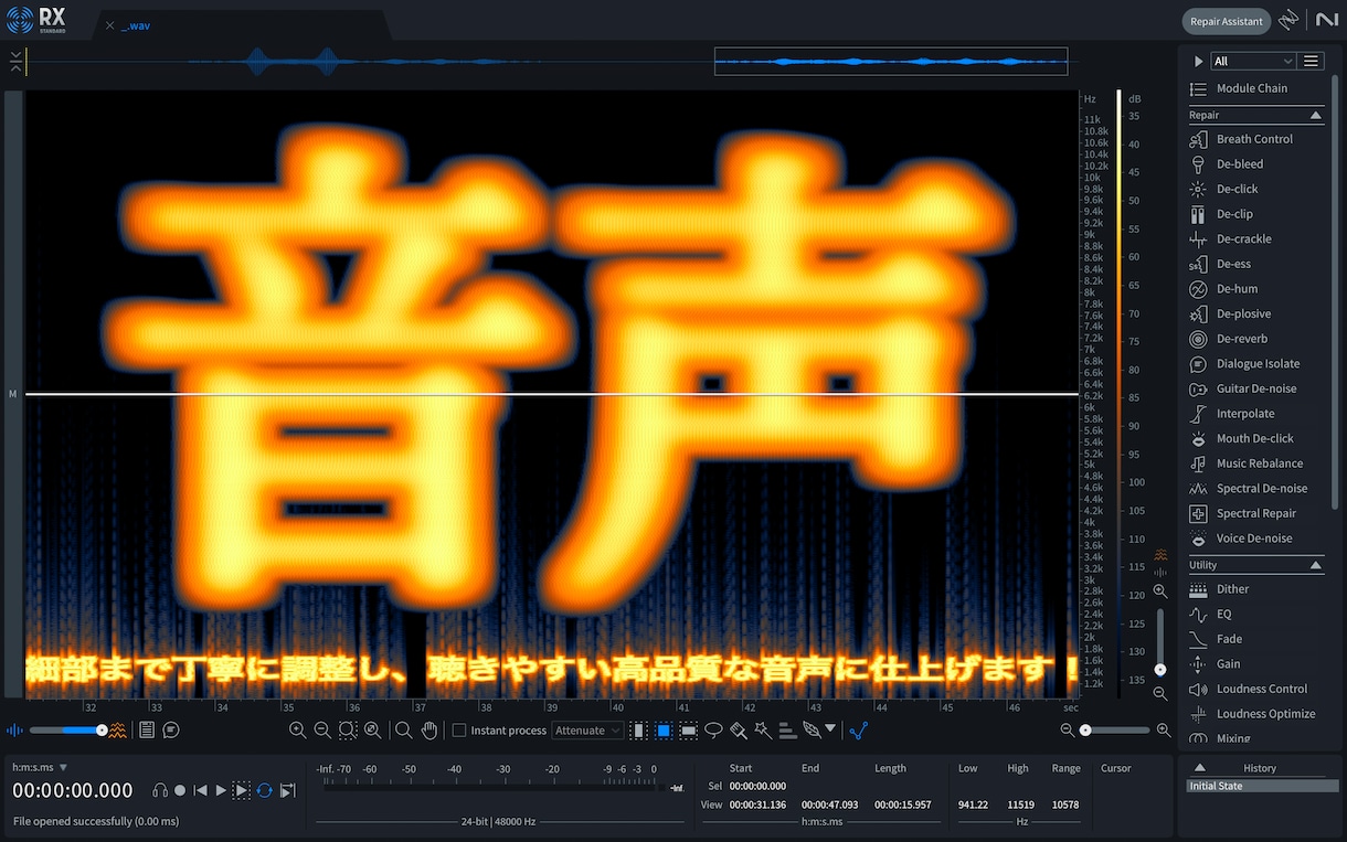 音声の整音・編集・調整を承ります 細部まで丁寧に調整し、聴きやすい高品質な音声に仕上げます！ イメージ1