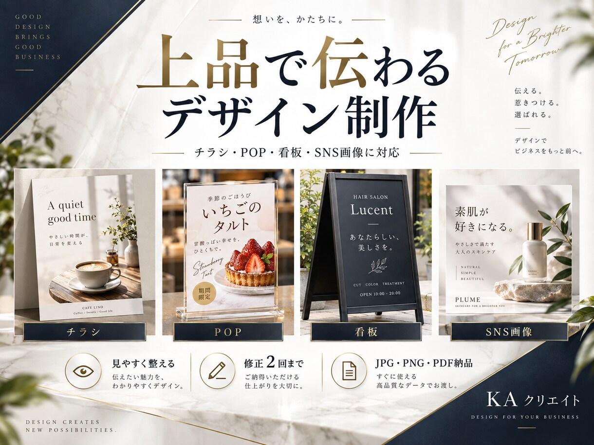 チラシ・POP・看板を制作します 店舗・イベント・求人向けに伝わるデザインを作ります イメージ1