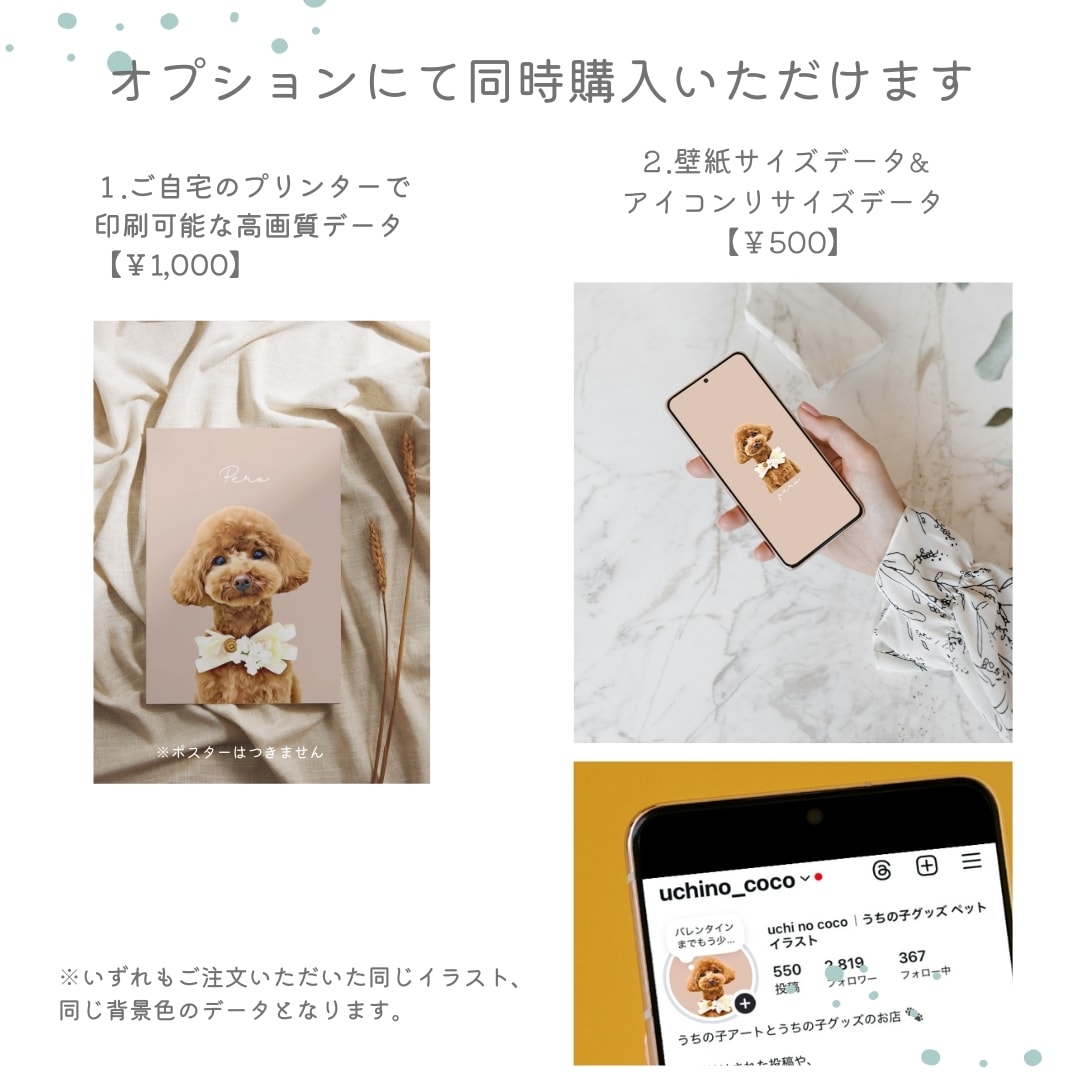 うちの子ペット似顔絵を額縁付きポスターにします 犬・猫のイラストを届いてすぐ飾れるギフトに イメージ8