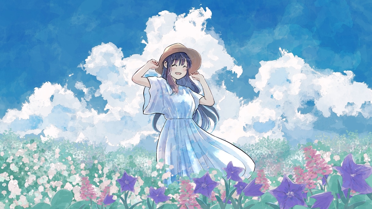 一枚絵・風景・人物・背景・イラストを制作いたします ＊儚くて綺麗なイラストをお届け＊ イメージ6