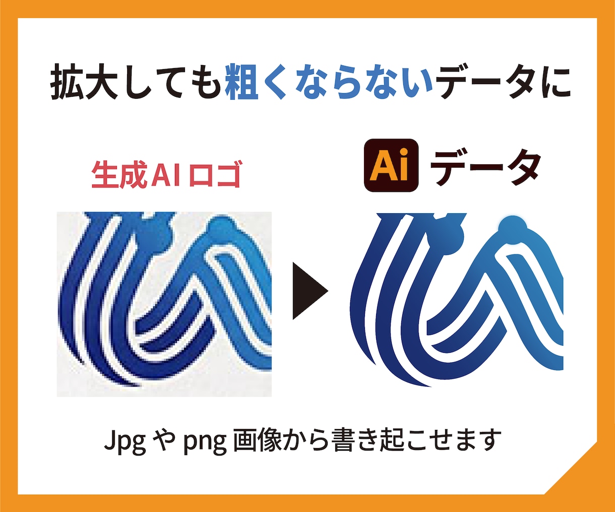 生成AI画像・ロゴをトレースしaiデータ化します ChatGPT・Gemini画像などイラレで入稿用に イメージ3