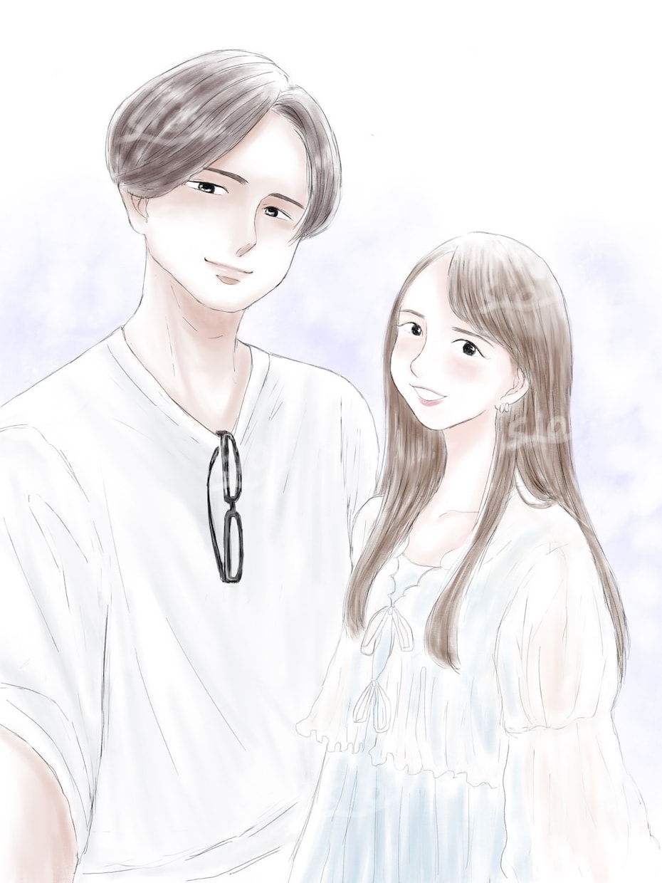 ２名〜3名様の似顔絵イラスト描きます 優しいタッチorシンプルなタッチかお選びいただけます イメージ1